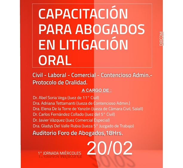 Capacitación para abogados en oralidad