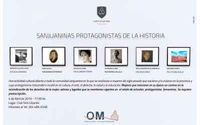 INVITACIÓN A “SANJUANINAS PROTAGONISTAS DE LA HISTORIA”