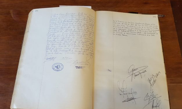 La Corte, en el Juzgado de Paz de Angaco