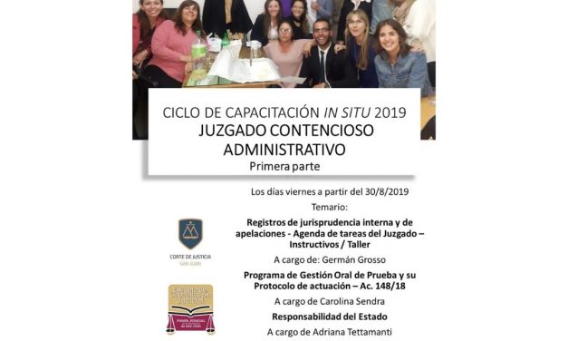 Ciclo de capacitación del Juzgado Contencioso Administrativo