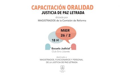 Capacitación en oralidad para la Justicia de Paz Letrada