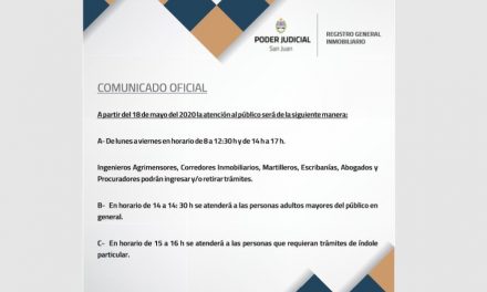 Registro Inmobiliario: servicios a partir del 18/05