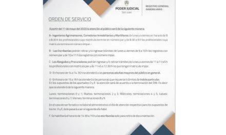 Registro General Inmobiliario: orden de servicio