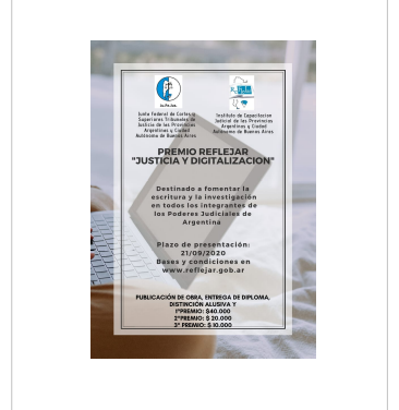 Concurso Reflejar 2020: «Justicia y digitalización»