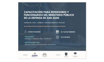 Capacitación a defensores del Ministerio Público