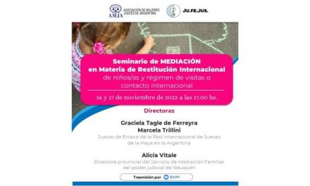 Seminario de Mediación en Materia de Restitución Internacional de niños/as y Régimen de visitas o contacto internacional